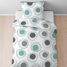 Castell Polycotton Renforce Bettwäsche Kringel silber/grau, 1x 155x220 cm + 1x 80x80 cm
