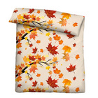 Castell Polycotton Biber Herbstblätter orange-rot, 1x 155x220 cm + 1x 80x80 cm