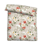 Castell Baumwoll Edelflanell Bettwäsche Floral kitt, 1x 135x200 cm + 1x 80x80 cm