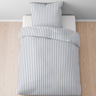 Castell Jersey Bettwäsche Längsstreifen grau, 1x 135x200 cm + 1x 80x80 cm