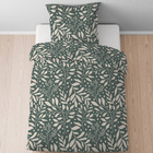 Castell Jersey Bettwäsche Blätter schilf, 1x 135x200 cm + 1x 80x80 cm