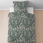 Castell Jersey Bettwäsche Blätter schilf, 1x 155x220 cm + 1x 80x80 cm