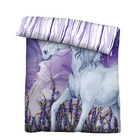 Castell Baumwoll Renforce Bettwäsche Einhorn violett, 1x 135x200 cm + 1x 80x80 cm