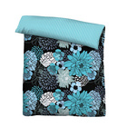 Castell Baumwoll Renforce Bettwäsche Blumen türkis, 1x 135x200 cm + 1x 80x80 cm
