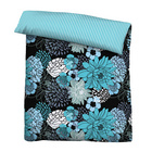 Castell Baumwoll Renforce Bettwäsche Blumen türkis, 1x 155x220 cm + 1x 80x80 cm