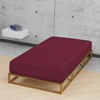 biberna Spannbetttuch Melange uni burgund, 1x 90x190 cm - 100x200 cm