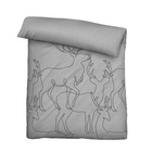 biberna Melange-Flanell Bettwäsche Hirsch sturmgrau, 1x 135x200 cm + 1x 80x80 cm