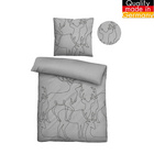 biberna Melange-Flanell Bettwäsche Hirsch sturmgrau, 1x 135x200 cm + 1x 80x80 cm