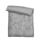 biberna Melange-Flanell Bettwäsche Hirsch sturmgrau, 1x 155x220 cm + 1x 80x80 cm