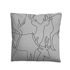 biberna Melange-Flanell Bettwäsche Hirsch sturmgrau, 1x 155x220 cm + 1x 80x80 cm