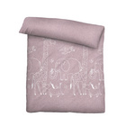 biberna Melange-Flanell Bettwäsche Tiere brombeer, 1x 135x200 cm + 1x 80x80 cm