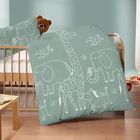 biberna Melange-Flanell Bettwäsche Tiere fichte, 1x 100x135 cm + 1x 40x60 cm