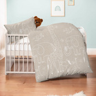 biberna Melange-Flanell Bettwäsche Tiere kitt, 1x 100x135 cm + 1x 40x60 cm
