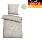biberna Melange-Flanell Bettwäsche Lokomotive kitt, 100x135 cm + 40x60 cm