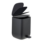 Bad-Accessoire Set „Davos“, 4-tlg., schwarz mit Treteimer WENKO