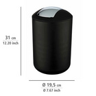 Kosmetikeimer „Brasil“, 6,5 L, schwarz WENKO