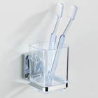 Zahnputzbecher „Quadro“, Vacuum-Loc®, Edelstahl WENKO