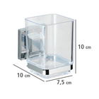 Zahnputzbecher „Quadro“, Vacuum-Loc®, Edelstahl WENKO
