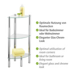 Eckregal Yago 3 Ablagen aus Edelstahl & Glas WENKO