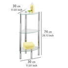 Eckregal Yago 3 Ablagen aus Edelstahl & Glas WENKO