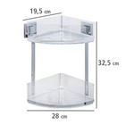 Eckregal Quadro 2 Etagen Vacuum-Loc Edelstahl WENKO