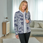 Jacquard-Strickjacke blau-weiss