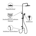 Duschsystem Watersaving Schwarz höhenverstellbar WENKO