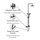 Duschsystem Young Eco mit Thermostat Schwarz WENKO
