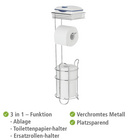 Stehender Toilettenpapierhalter mit Ablage Chrom WENKO