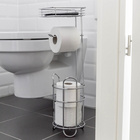 Stehender Toilettenpapierhalter mit Ablage Chrom WENKO