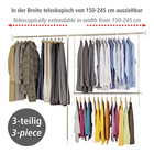 Teleskop-Garderoben-Set Edelstahl 3-teilig WENKO