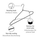 Kleiderbügel „Sascha“ Schwarz 20er Set WENKO