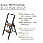 Alu-Design Klapptrittleiter 2-stufig Schwarz WENKO