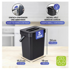 Abfallsammler Tago 5 L mit Griff WENKO