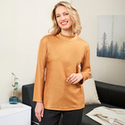 Langarm-Shirts camel + gemustert 2er-Set