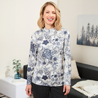 Langarm-Shirts camel + gemustert 2er-Set