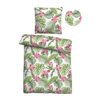 Mikrofaser Seersucker Bettwäsche Tropenblätter