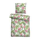 Mikrofaser Seersucker Bettwäsche Tropenblätter