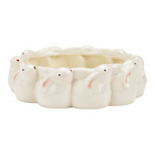 Deko Schale Hasen aus Porzellan Weiß