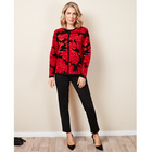 Jacquard-Pulli rot-schwarz