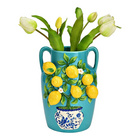 Vase mit 3D Zitronen aus Keramik