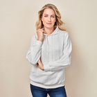 Kapuzenpullover mit Zopfmuster "Ulla" weiß