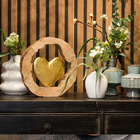 Aufsteller Herz aus Mangoholz & Metall