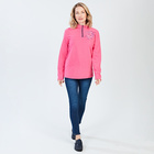 Fleece-Pulli mit Stickerei fuchsia