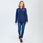 Fleece-Pulli mit Stickerei blau