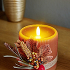 LED-Stabkerze "Herbstlaub" 25cm hoch Eldo
