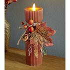 LED-Stumpenkerze "Herbstlaub" 12,5cm hoch Eldo