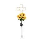 Solar-Gartenkreuz mit Sonnenblume