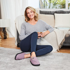 Komfort-Pantoffel "Irene" Rosé-Lila im Fischgratmuster