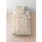 Castell Baumwoll Seersucker Bettwäsche Längsstreifen honig, 1x 155x220 cm + 1x 80x80 cm